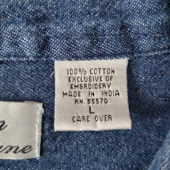 Allison Lane Y2K Vintage Denim 100% Cotton Embroidered Vest, Women’s L, EUC - Picture 6 of 8